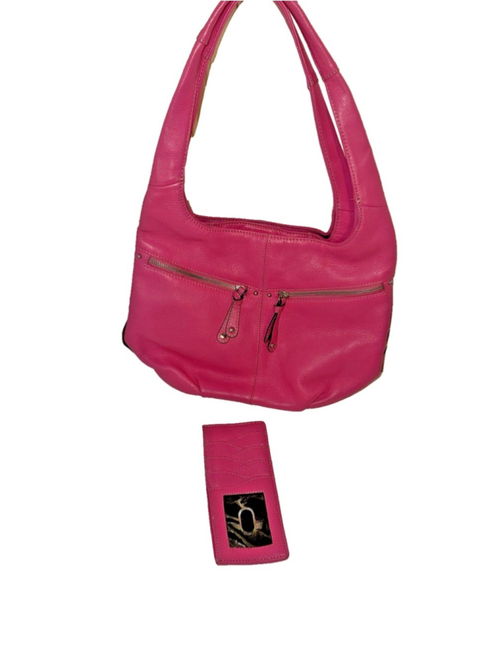 Tignanello Hobo Genuine Leather Shoulder Bag pink hobo bag with wallet